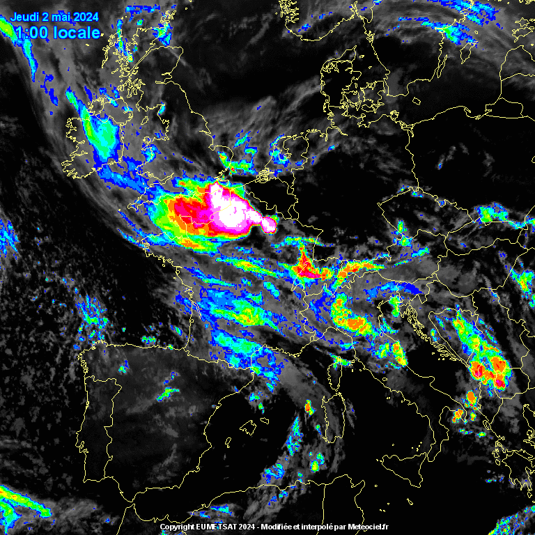 Europe Infrared satellite image