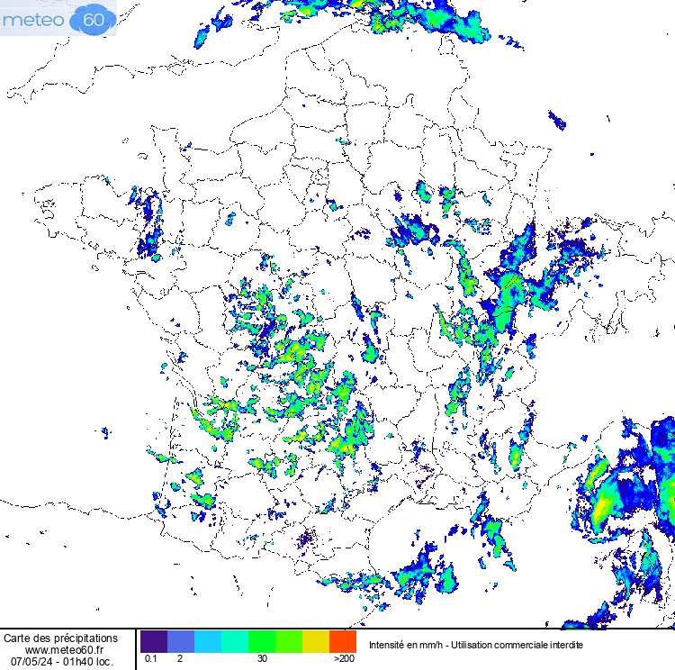 radar des précipitations aujourd'hui